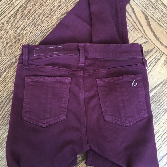 Rag & Bone Skinny Jeans size 25, burgundy - Picture 5 of 5